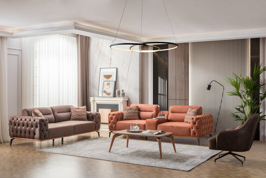 Moltuk Mega Nubuck Leather couch set
